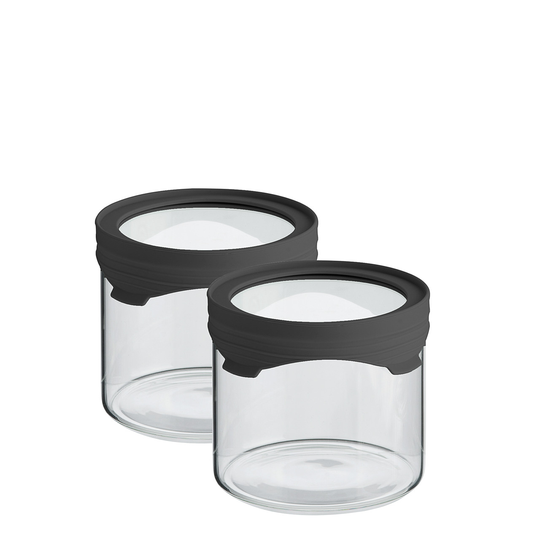 SINNERUP Opbevaringsglas 450 ml. 2 stk. (SORT, ONESIZE)