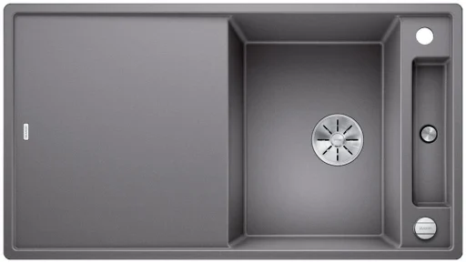 Blanco Axia 5 S MXI Køkkenvask 91,5x51 cm m/InFino kurveventil, Silgranit, Aluminium