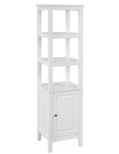Skab til badeværelset i mdf og møbelplade H151 x B40 cm - Hvid