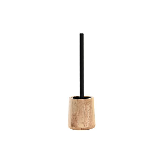 Toiletbørste DKD Home Decor Gummitræ Rustfrit stål (11 x 11 x 37,5 cm)