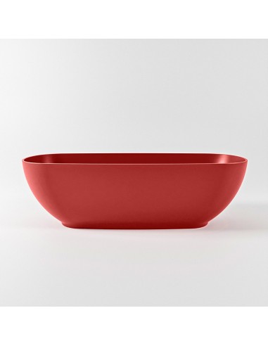 ROCK fritstående badekar 170 x 70 cm Solid surface - Rød