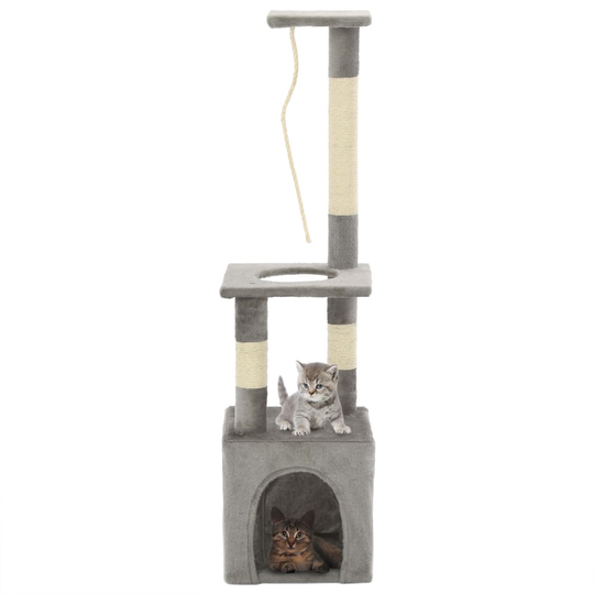 vidaXL kradsetræ til katte med sisal-kradsestolper 109 cm grå