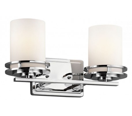 Hendrik Badeværelseslampe i stål og glas B36,7 cm 2 x G9 LED - Poleret krom/Hvid