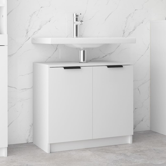 vidaXL badeværelsesskab 64,5x33,5x59 cm konstrueret træ hvid