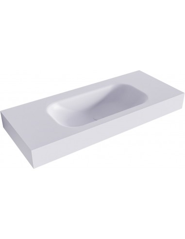 BIG SMALL væghængt håndvask 110 x 46 cm Solid surface - Svag grå