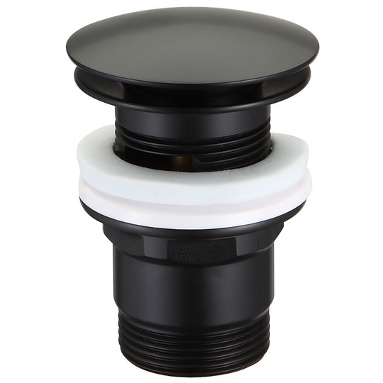 Push pop-up bundventil Ø66 med overløb, Black chrome