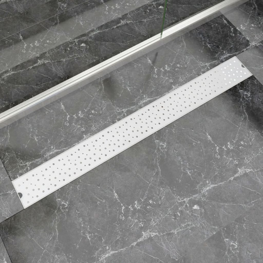 vidaXL Lineært bruseafløb bobledesign 1030x140 mm rustfrit stål