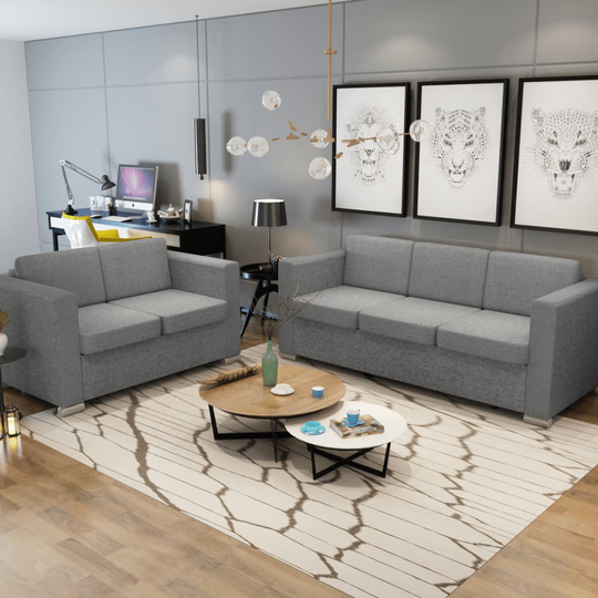 vidaXL sofasæt i to dele stof lysegrå