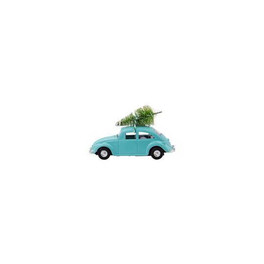 Dekoration, MINI Xmas car, Lyseblå - Hurtig levering og gratis fragt over 99 DKK.