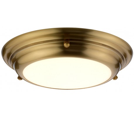Welland Badeværelseslampe i stål og glas Ø24,5 cm 1 x LED - Aldret messing