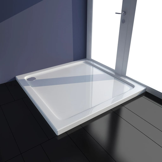 vidaXL kvadratisk ABS brusekabinebund 80x80 cm hvid