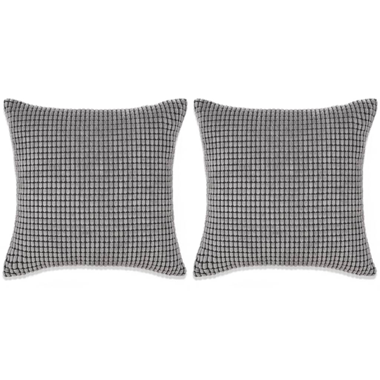 vidaXL pudesæt 2 stk. velour 60 x 60 cm grå