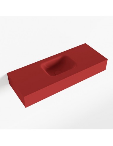 LEX væghængt håndvask 80 x 30 cm Solid surface - Rød