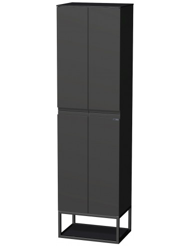 TARA Højskab til badeværelse H183 cm MDF - Sort/Mat antracit