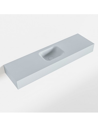 LEX væghængt håndvask 110 x 30 cm Solid surface - Babyblå