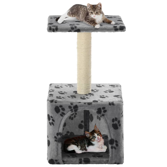 vidaXL kradsetræ til katte med sisal-kradsestolper 55 cm grå poteprint