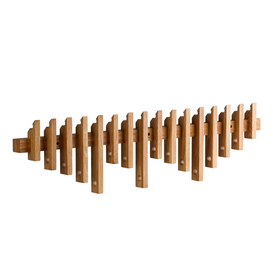 SAMSØ VINTAGE knagerække L100 cm (BLACK W/OAK HOOKS ONESIZE)