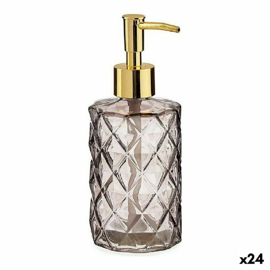Sæbedispenser Gylden Antracit Glas ABS 24 enheder (330 ml)