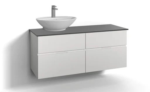 Svedbergs Forma underskab m/4 skuffer & integreret greb, 120x45cm, hvid
