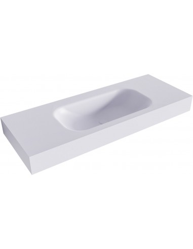 BIG SMALL væghængt håndvask 120 x 46 cm Solid surface - Svag grå