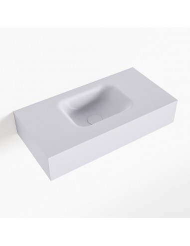 LEX væghængt håndvask 60 x 30 cm Solid surface - Svag grå