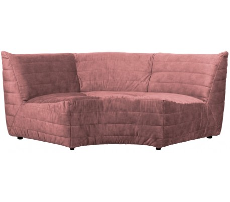 Moderne hjørnemodul sofa i velour B200 cm - Pink