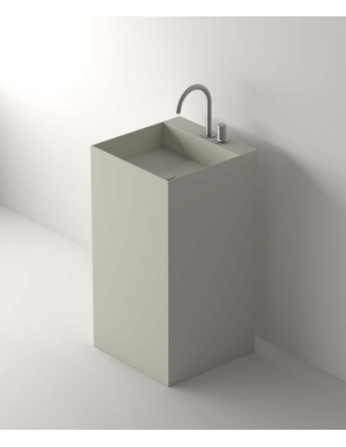 LAC8 fritstående håndvask H86 x 45 x 45 cm solid surface - Lysegrå