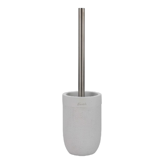 Toiletbørste DKD Home Decor Cement Rustfrit stål Hvid (10 x 10 x 37 cm)