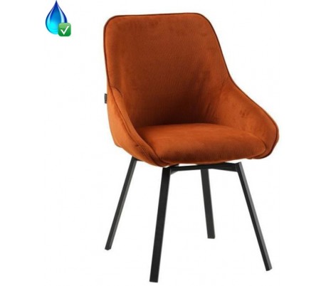 Luna rotérbar spisebordsstol i ripcurl H92 cm - Sort/Kobber