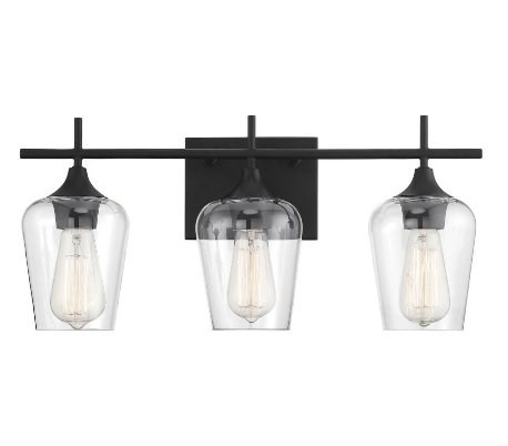 Octave 3 Badeværelseslampe B53 cm - Mat sort/Klar