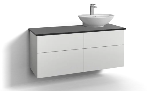 Svedbergs Forma underskab m/4 skuffer, 120x45cm, hvid