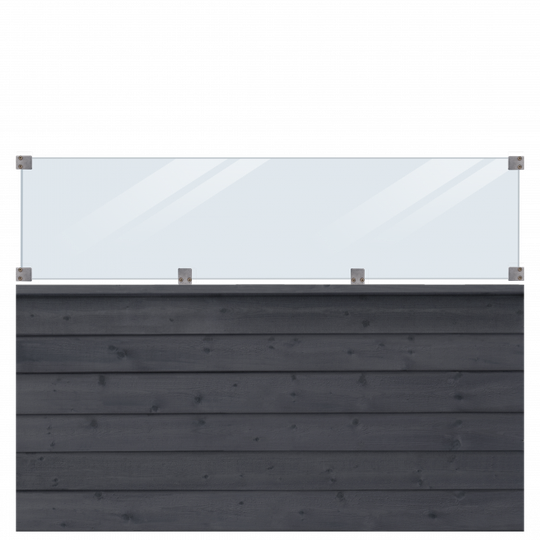 Plus Klink profilhegn inkl. glas 174x125cm grundmalet sort
