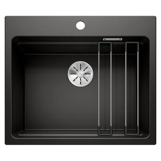Blanco Etagon 6 UXI Køkkenvask 60x51 cm m/InFino kurveventil, Silgranit, Sort