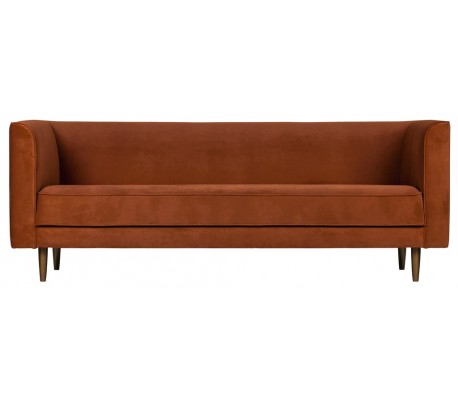 Moderne 3-personers sofa i velour 220 x 82 cm - Rust