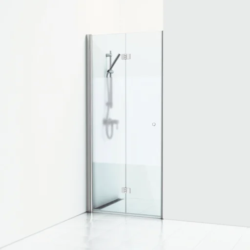 Svedbergs Skoga Foldedør 80 cm, halvfrostet glas/blank alu