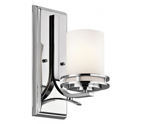 Hendrik Badeværelseslampe i stål og glas H30,6 cm 1 x G9 LED - Poleret krom/Hvid