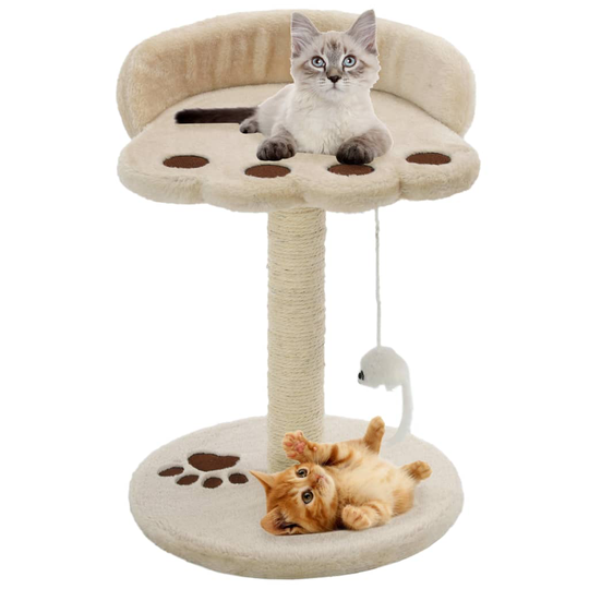 vidaXL kradsetræ til katte med sisal-kradsestolper 40 cm beige og brun