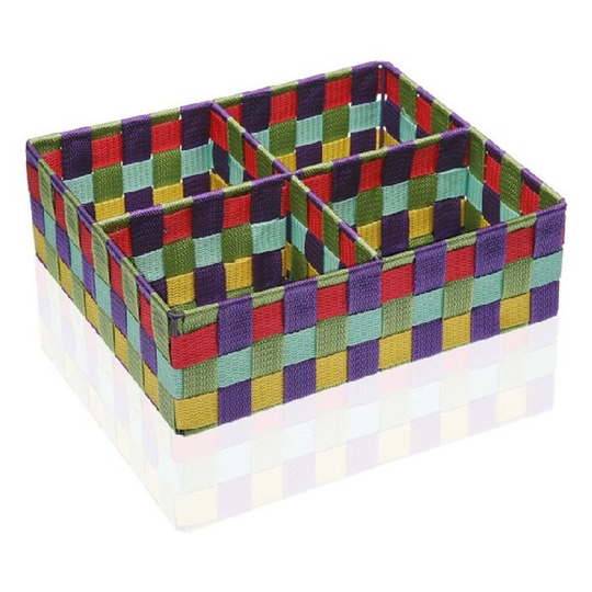 Kasse med rum Versa Giardino Tekstil (27 x 10 x 32 cm)
