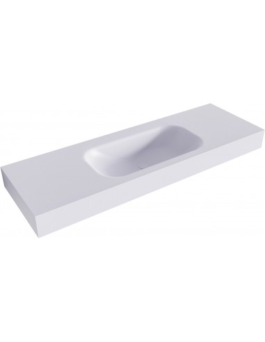 BIG SMALL væghængt håndvask 140 x 46 cm Solid surface - Svag grå