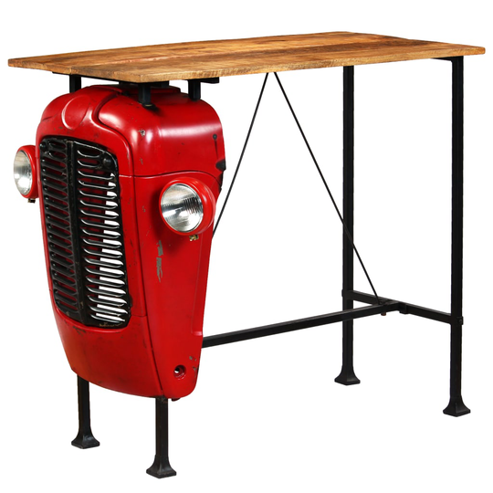 vidaXL traktor-barbord i massivt mangotræ rød 60 x 120 x 107 cm