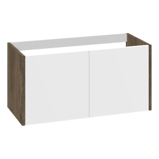Dansani YOU Classic underskab m/2 låger, 80 cm, mat hvid/brun eg