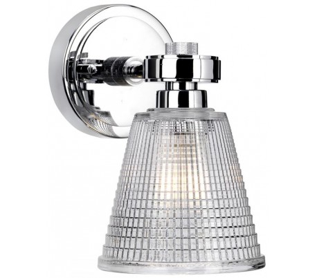 Gunnislake Badeværelseslampe i stål og glas H20 cm 1 x G9 LED - Poleret krom/Klar