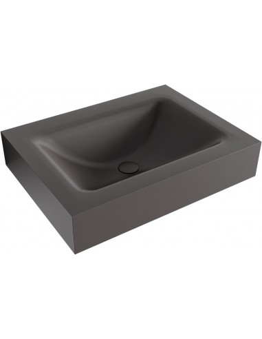 CLOUD væghængt håndvask 60 x 46 cm Solid surface - Mørkegrå