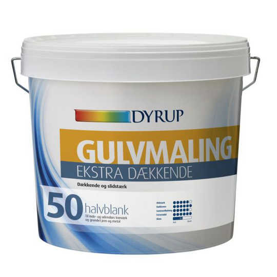 Dyrup Gulvmaling Vand Ekstra Dækkende Hvid - 4,5lt