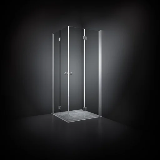Dansani Match Brusehjørne 80 x 90 cm, Klart glas/Satin profil - Model 4