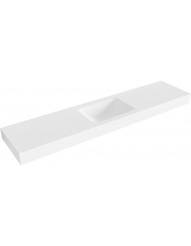 CLOUD væghængt håndvask 200 x 46 cm Solid surface - Talkum