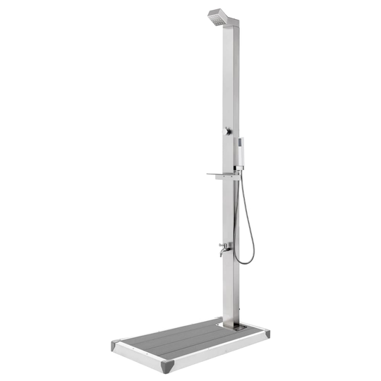 vidaXL havebruser med grå bund 225 cm rustfrit stål