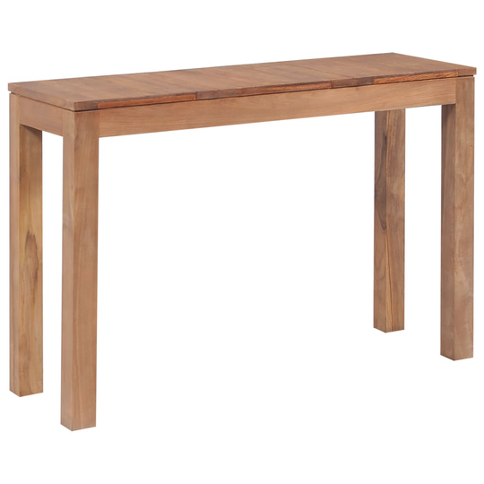 vidaXL konsolbord i massivt teaktræ med en naturlig finish 110 x 35 x 76 cm
