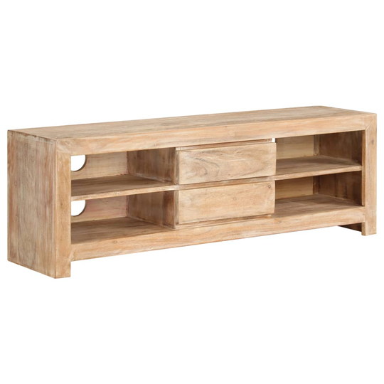 vidaXL tv-skab massivt akacietræ 120 x 30 x 40 cm lysebrun