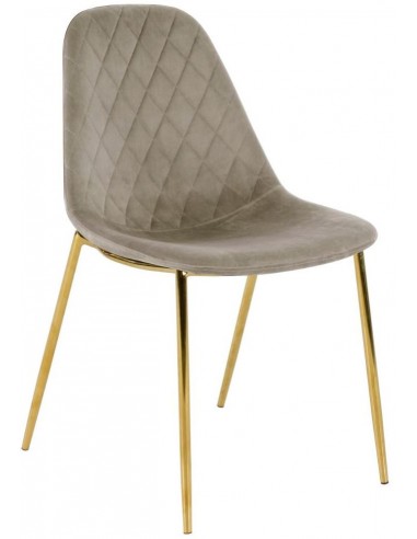 Tara spisebordsstol i metal og velour H84 cm - Guld/Champagne